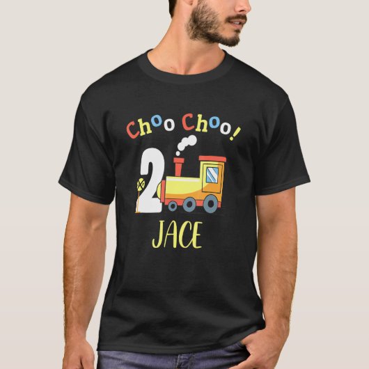 Jace Choo Choo Twee trein 2e verjaardag draaien 2 T-shirt (Voorkant)