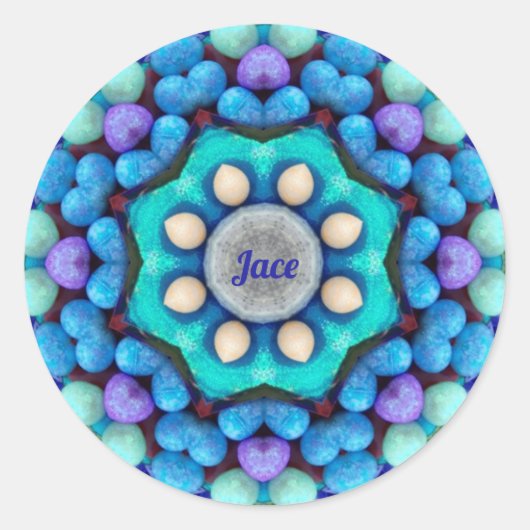 JACE EASTER ~ Blue Green EIGS voor paasgisting~ Ronde Sticker (Voorkant)