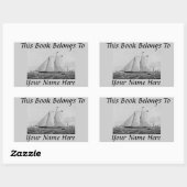  Jacht-Amerika Bord Boeknaam Rechthoekige Sticker (Vel)