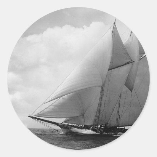 jacht Amerika c1910 Ronde Sticker (Voorkant)