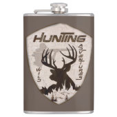 Jacht avonturen vierkante sleutelhanger buitenshui heupfles (Voorkant)