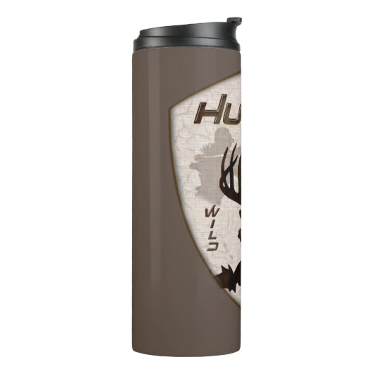 Jacht avonturen vierkante sleutelhanger buitenshui thermosbeker (Gedraaid links)