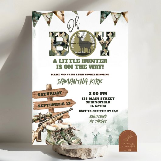 Jacht Camo Baby Shower voor Jongen Kaart