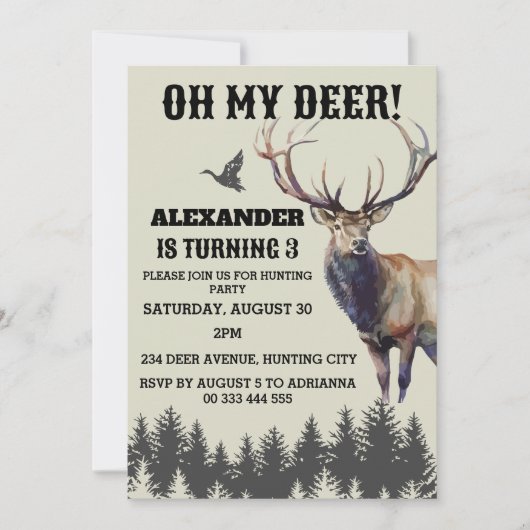 Jacht Camo Herten Kinderen en Mannen Verjaardagsui Kaart (Voorkant)
