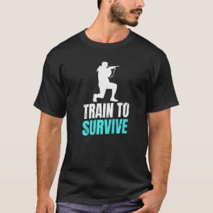 Jacht Camo Hunter Herten Trein om te overleven T-shirt