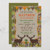 Jacht Camo Verjaardagsfeest Uitnodigingen (Voorkant / Achterkant)