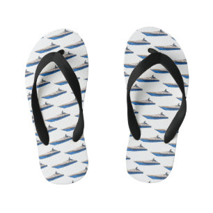 Jacht cartoon illustratie kinder teenslippers