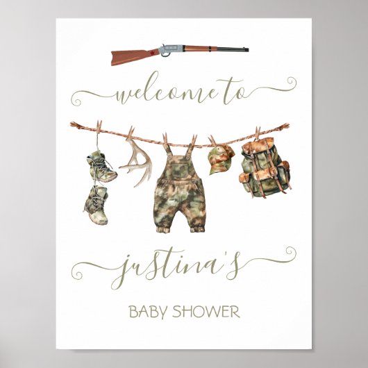 Jacht Clothesline Baby shower Poster (Voorkant)