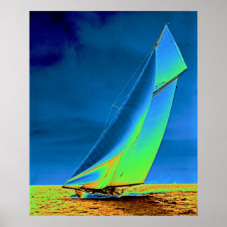 jacht Columbia 1901 gekleurd Poster