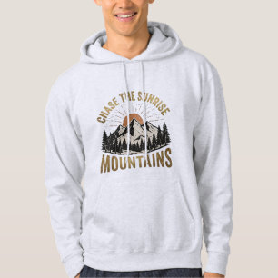 Jacht De Zonsopgang Bergen Vintage Kamperen Wandel Hoodie