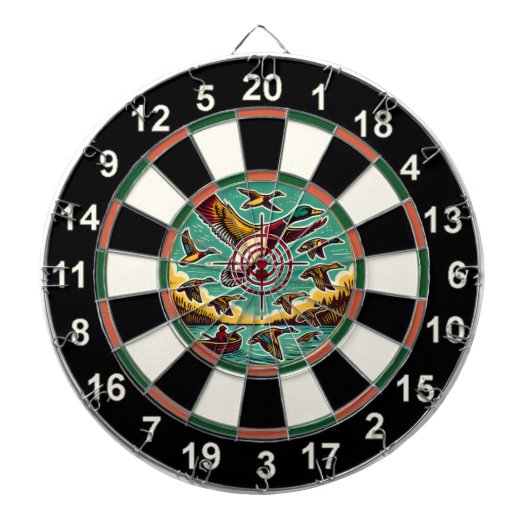 Jacht Ducks Rustieke Wall Art Dartbord (Voorkant)