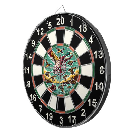 Jacht Ducks Rustieke Wall Art Dartbord (Voorkant Rechts)