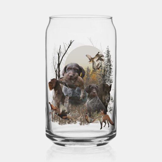 Jacht, Duitse draadharige pointer Blikvorm Glas (Voorkant)