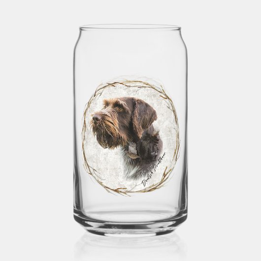 Jacht, Duitse draadharige pointer Blikvorm Glas (Achterkant)