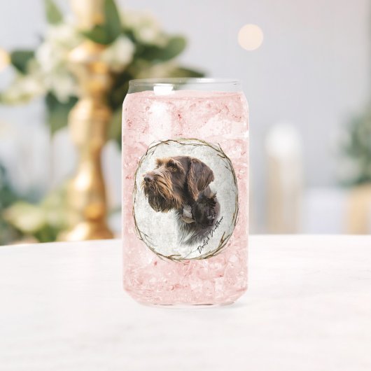 Jacht, Duitse draadharige pointer Blikvorm Glas (Insitu (Huwelijk))