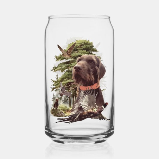Jacht, Duitse draadharige pointer Blikvorm Glas (Voorkant)