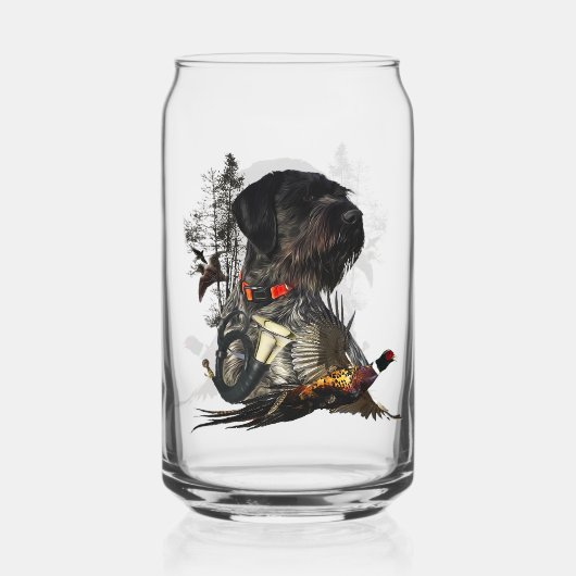 Jacht, Duitse draadharige pointer Blikvorm Glas (Voorkant)