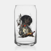 Jacht, Duitse draadharige pointer Blikvorm Glas (Achterkant)