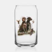 Jacht, Duitse draadharige pointer Blikvorm Glas (Achterkant)