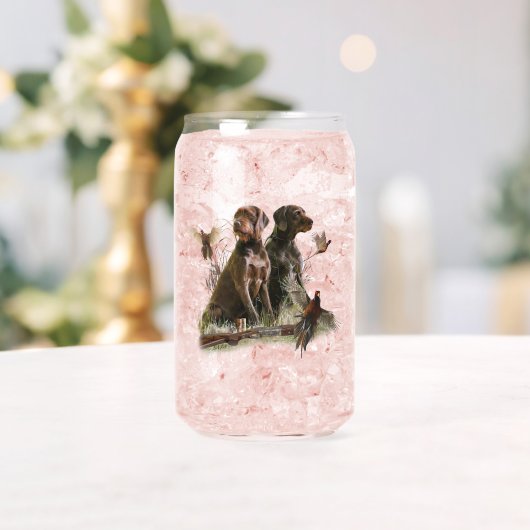 Jacht, Duitse draadharige pointer Blikvorm Glas (Insitu (Huwelijk))
