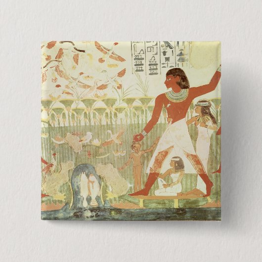 Jacht en Gevist Vierkante Button 5,1 Cm (Voorkant)