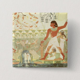 Jacht en Gevist Vierkante Button 5,1 Cm