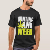 Jacht en weed-Funny Marijuana-Pot Leaf Silhouet T-shirt (Voorkant)