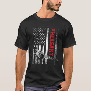 Jacht fazantvogel US flag art Hunter T-shirt