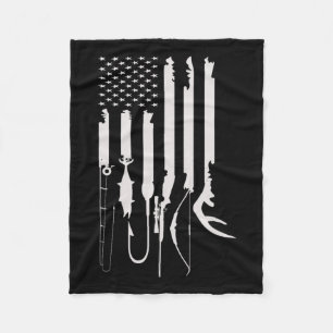 Jacht Gevist Amerikaanse vlag Amerikaanse thema de Fleece Deken