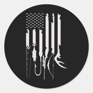 Jacht Gevist Amerikaanse vlag Amerikaanse thema de Ronde Sticker