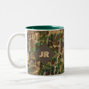 Jacht Gevist en Camping Camouflage Print Tweekleurige Koffiemok