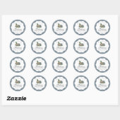Jacht Gingham Eendenspel Baby Shower Stempel Ronde Sticker (Vel)
