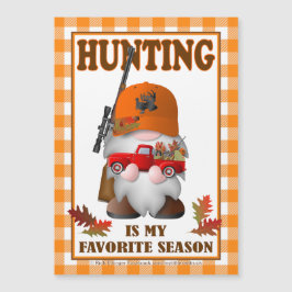 Jacht Gnoom met Little Red Truck vinyl magneet Magnetische Uitnodiging