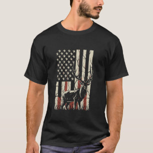 Jacht Herten Papa Mannen US Vlaggenjagers Lange Mo T-shirt