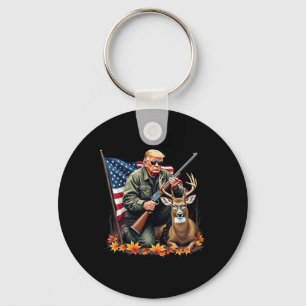 Jacht Hertenseizoen Vintage Trump Usa Vlag Camoufl Sleutelhanger