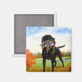 Jacht hond schilderij magneet (Voorkant / Achterkant)
