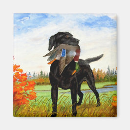 Jacht hond schilderij magneet