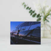 jacht in de jachthaven na zonsonderend briefkaart (Staand voorkant)