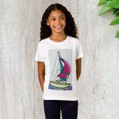 Jacht in Full Sail Meisjes T-shirt