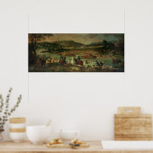 Jacht in het bos van Compiegne Poster (Keuken)