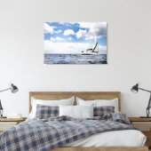 jacht in open Zee Canvas Afdruk (Insitu (Slaapkamer))