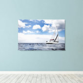 jacht in open Zee Canvas Afdruk (Insitu (Houten vloer))
