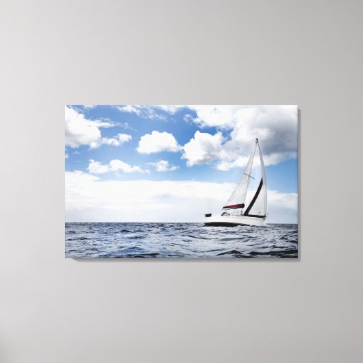 jacht in open Zee Canvas Afdruk (Voorkant)
