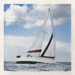 jacht in open Zee Glazen Onderzetter