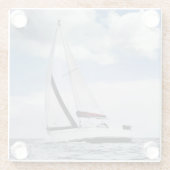 jacht in open Zee Glazen Onderzetter (Achterkant)