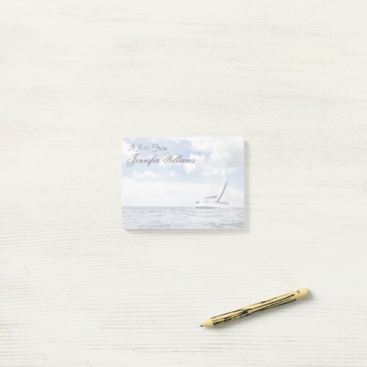 jacht in open Zee Post-it® Notes (Op bureau)