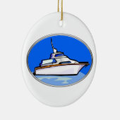 jacht in Oval Keramisch Ornament (Rechts)