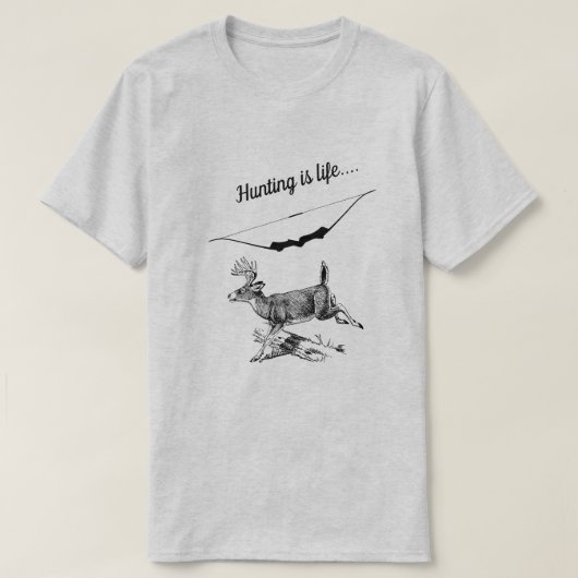 Jacht is een leven Bossen Buck en Archery Bow T-shirt (Design voorkant)