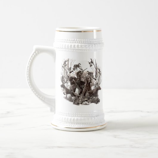 Jacht, jachtseizoen Beer Stein Bierpul (Links)