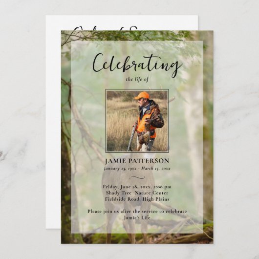 Jacht Jager Buitenmens Foto Funeral Programma (Voorkant / Achterkant)